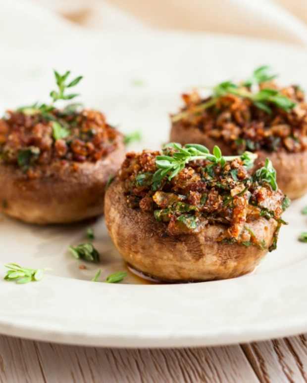 Veggie Liver Stuffed Mushrooms Jamie Geller