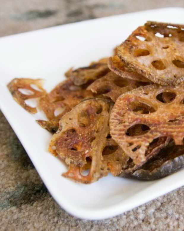 Baked Root Vegetable Chips with Babaganoush Jamie Geller