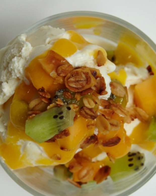 Mango Frozen Yogurt with Graham Crackers Jamie Geller