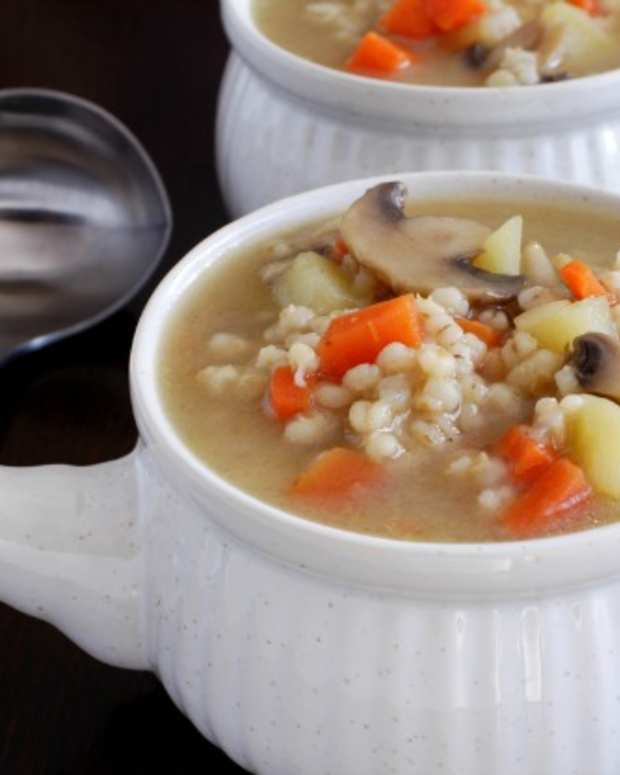 Beefy Mushroom Barley Soup Jamie Geller