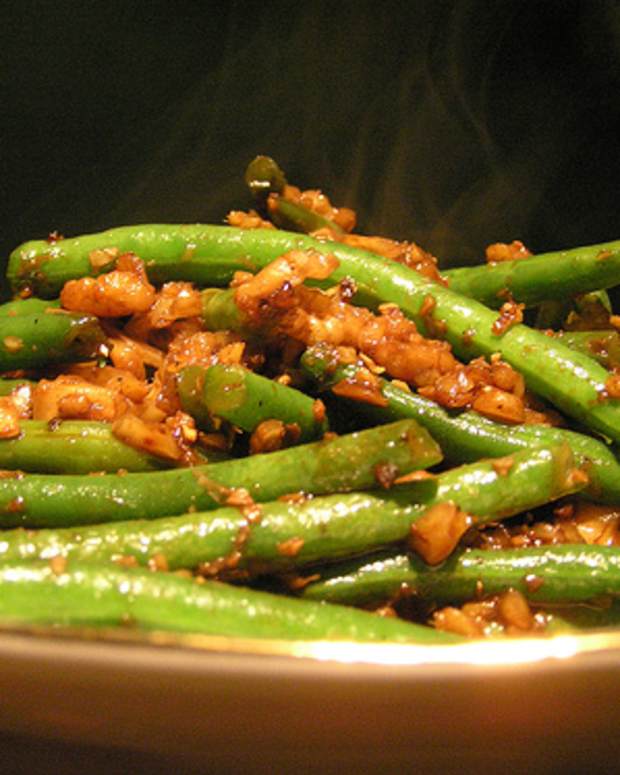 Green Beans with Walnut and Green Olive Tapenade Jamie Geller
