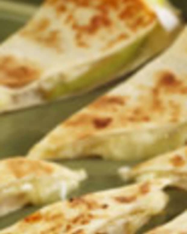 Mushroom & Brie Quesadillas with Mango & Papaya Chutney Jamie Geller