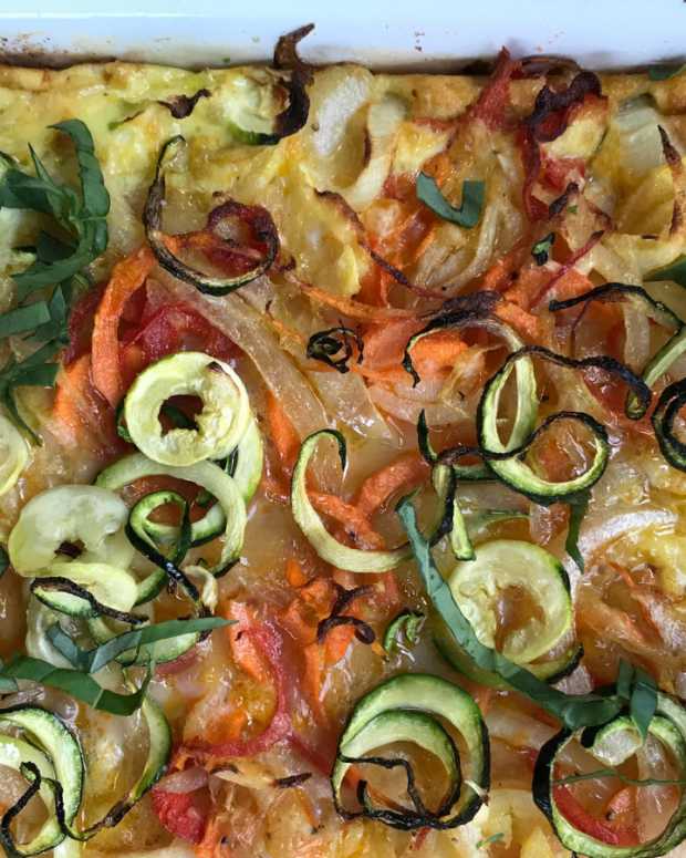 Salt and Pepper Noodle Kugel with Roasted Garlic Jamie Geller