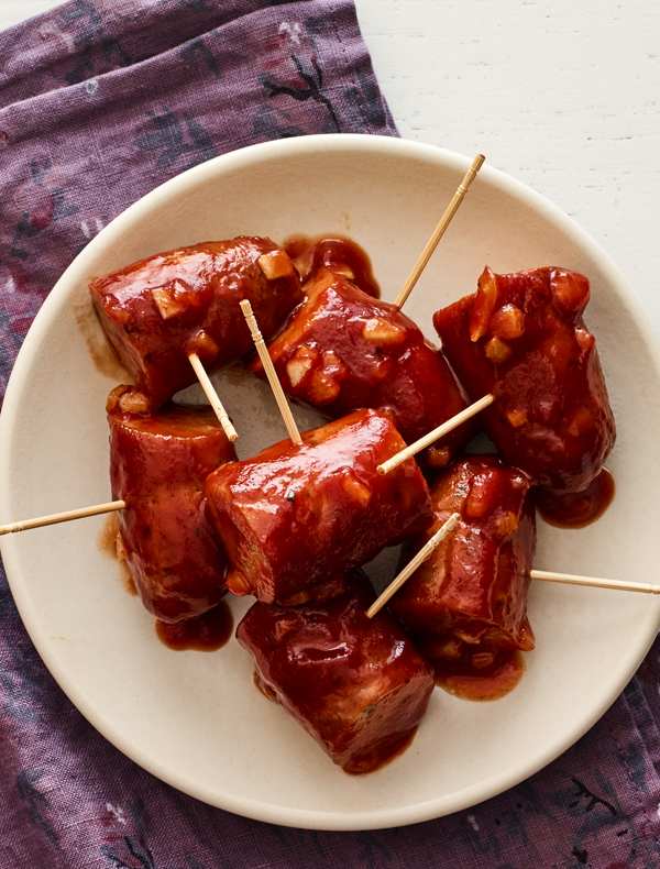 Bourbon Sausage Bites Jamie Geller