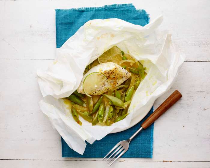 Curried Cod Baked in Parchment Jamie Geller