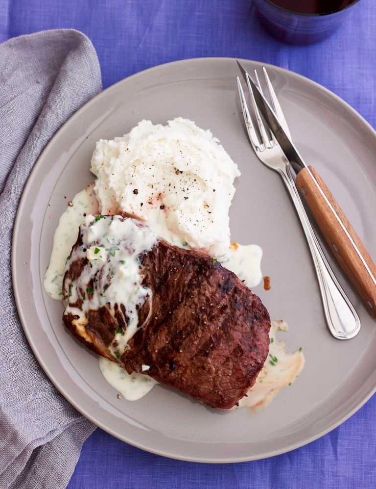 Scotch Fillet Steak with Green Garlic “Butter” Jamie Geller