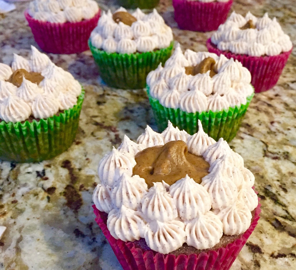 Chai Cupcakes with Pumpkin Pie Filling and Cinnamon Buttercream Jamie