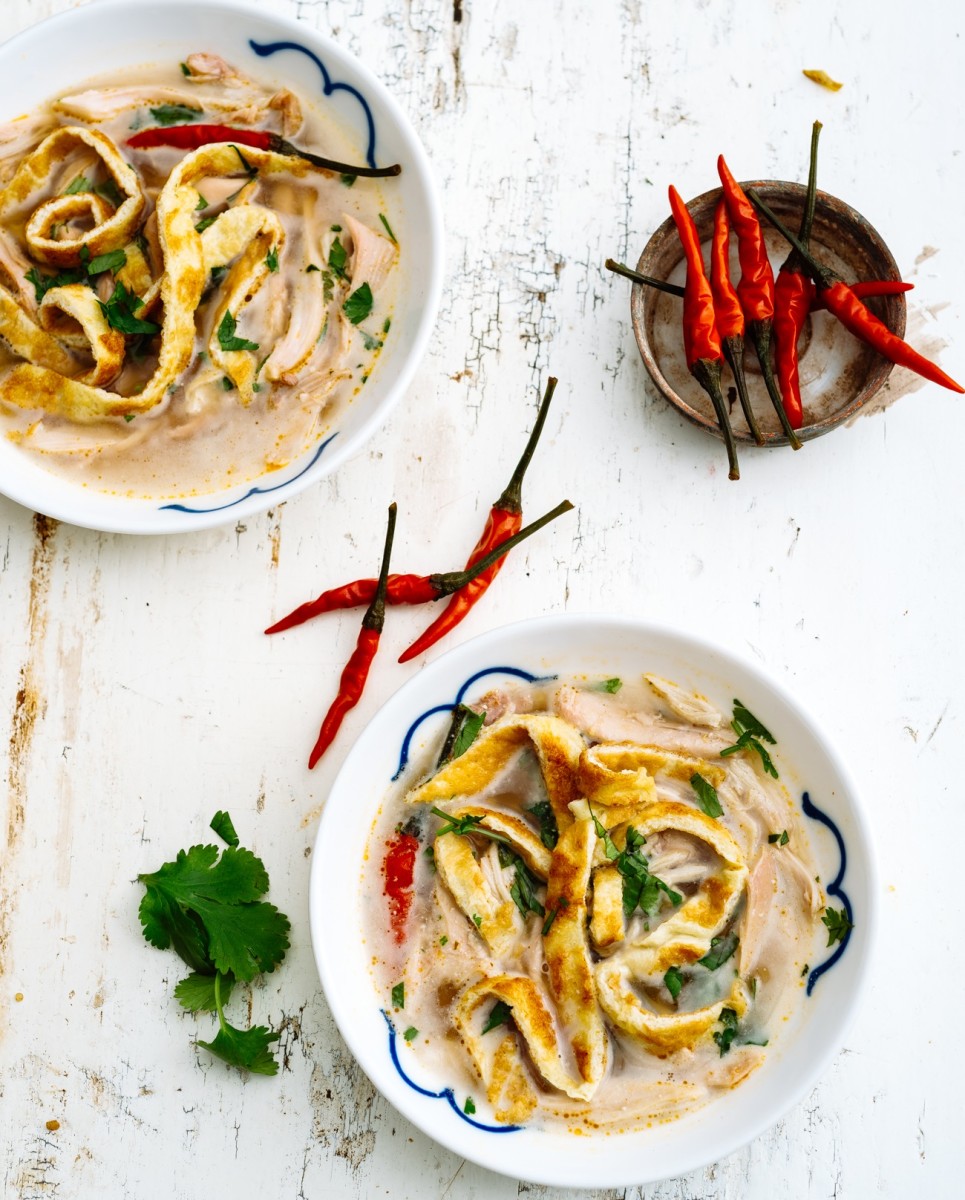 Thai Chicken Soup with Homemade Bone Broth and Egg Noodles Jamie Geller