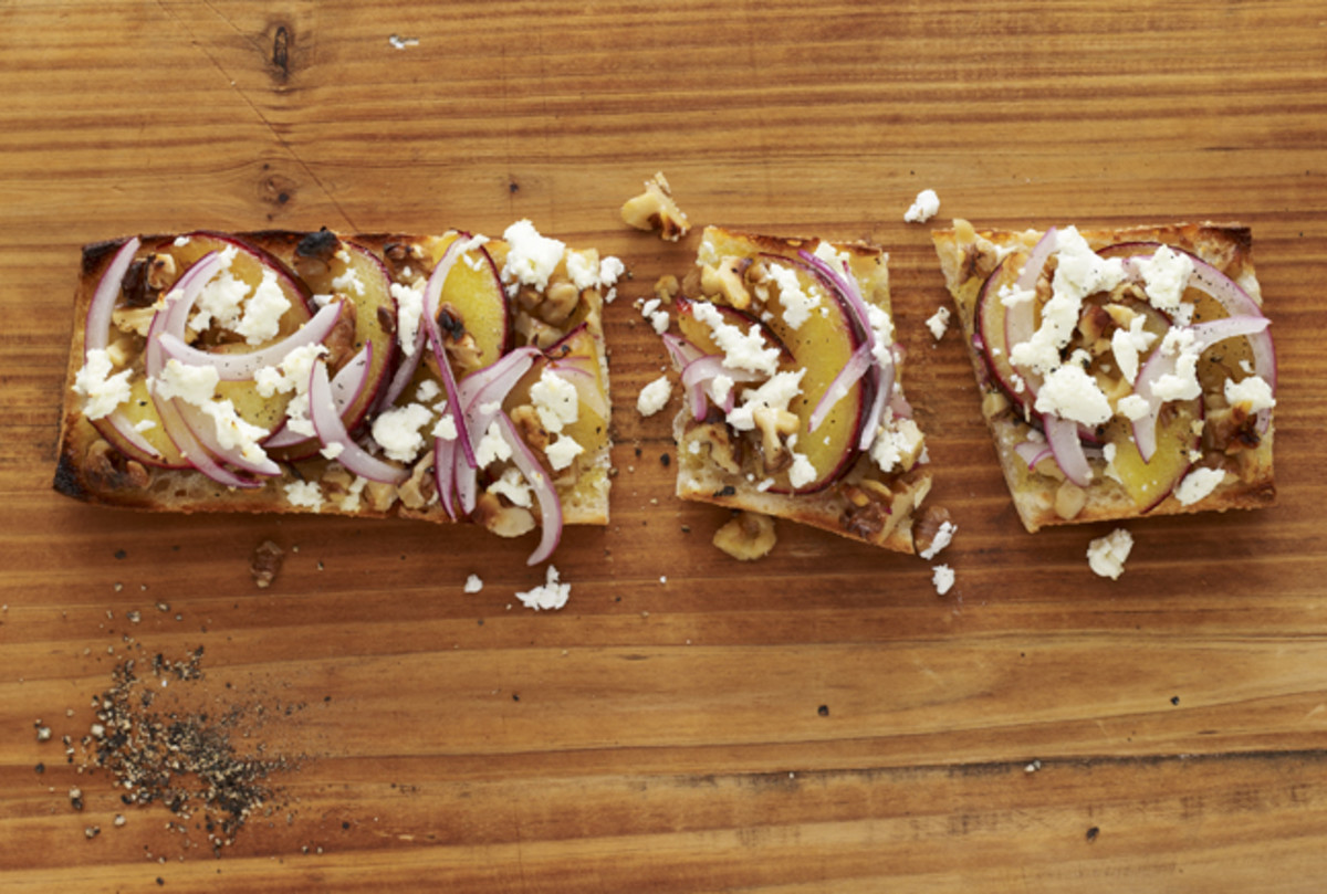 Plum and Goat Cheese Flatbread Jamie Geller