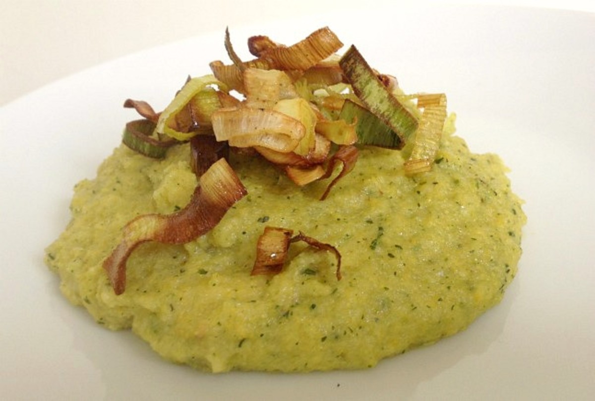 Pesto Polenta with Frizzled Leeks Joy of Kosher