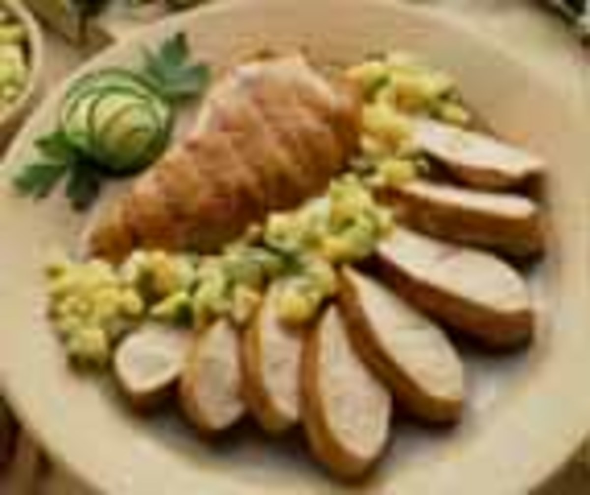 Mesquite Grilled Turkey Medallions with Caribbean Salsa Jamie Geller