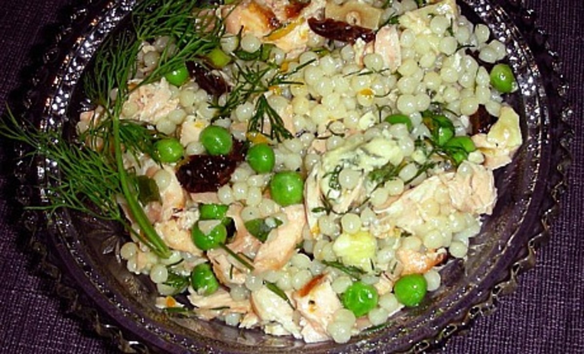 Salmon Salad with Couscous, Blue Cheese and Dried Cranberries Jamie