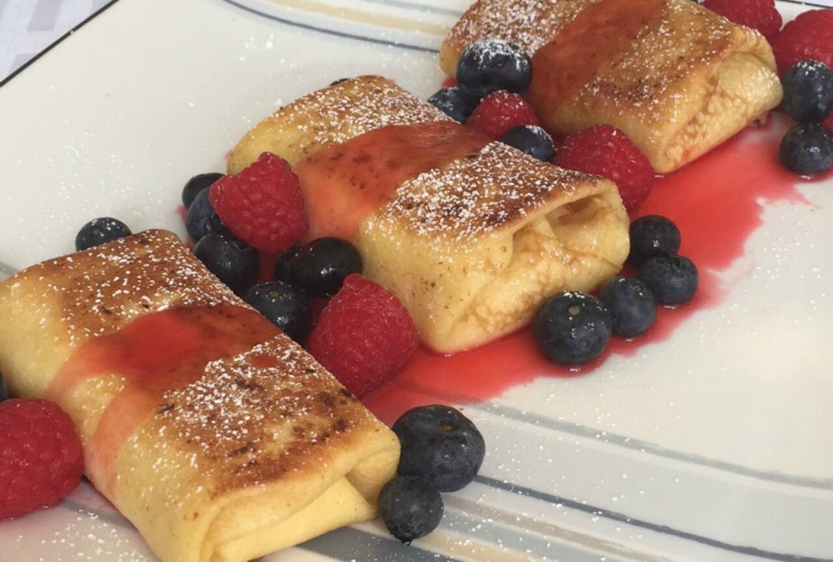 Cheese Blintzes With Fresh Raspberry Sauce Jamie Geller