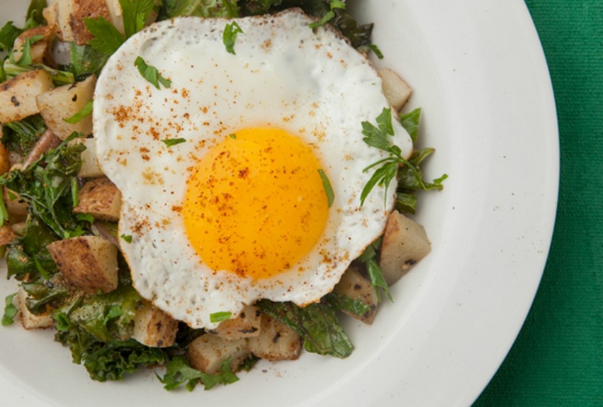 Kale and Potato Hash With Fried Egg Jamie Geller
