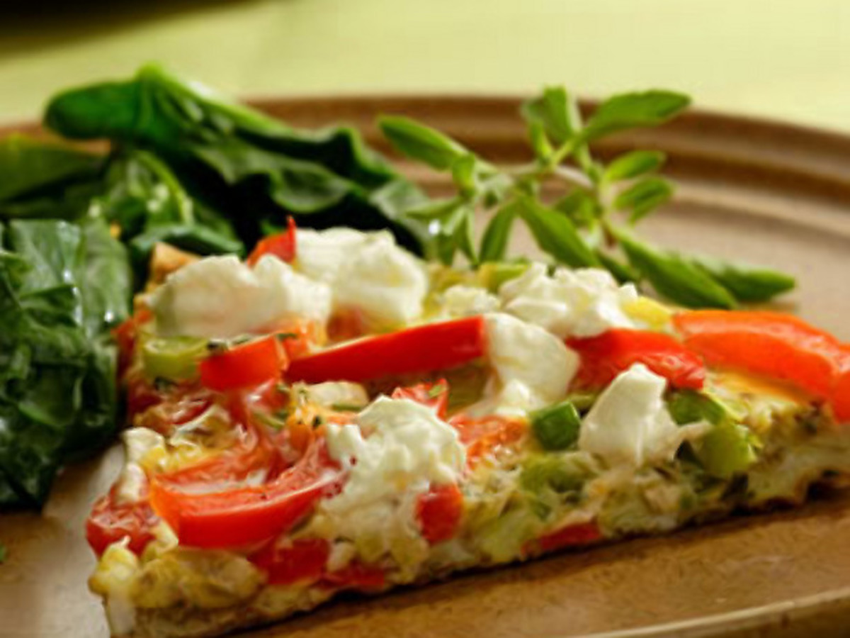 Potato, Tomato, Herb & Goat Cheese Frittata Jamie Geller