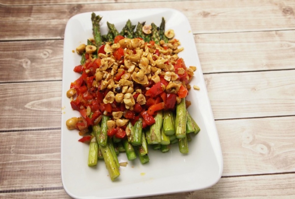 Roasted Asparagus with Hazelnuts Jamie Geller