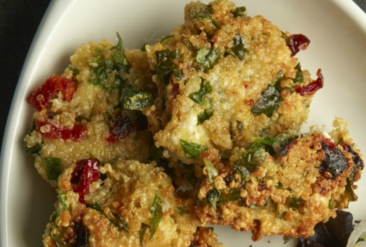Goat Cheese and Spinach Quinoa Cakes Jamie Geller