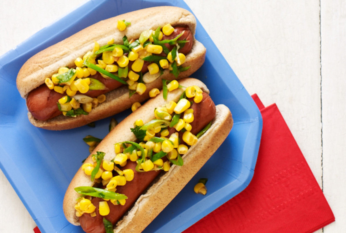 Hot Dogs with Corn Salsa Jamie Geller
