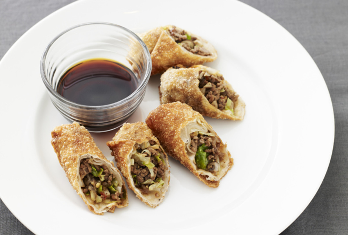 Beef and Mushroom Egg Rolls Jamie Geller