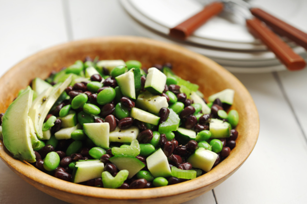 Black Bean and Edamame Avocado Salad Jamie Geller