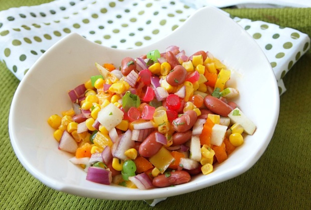Bean and Corn Salad with Pears and Mike and Ike Jamie Geller