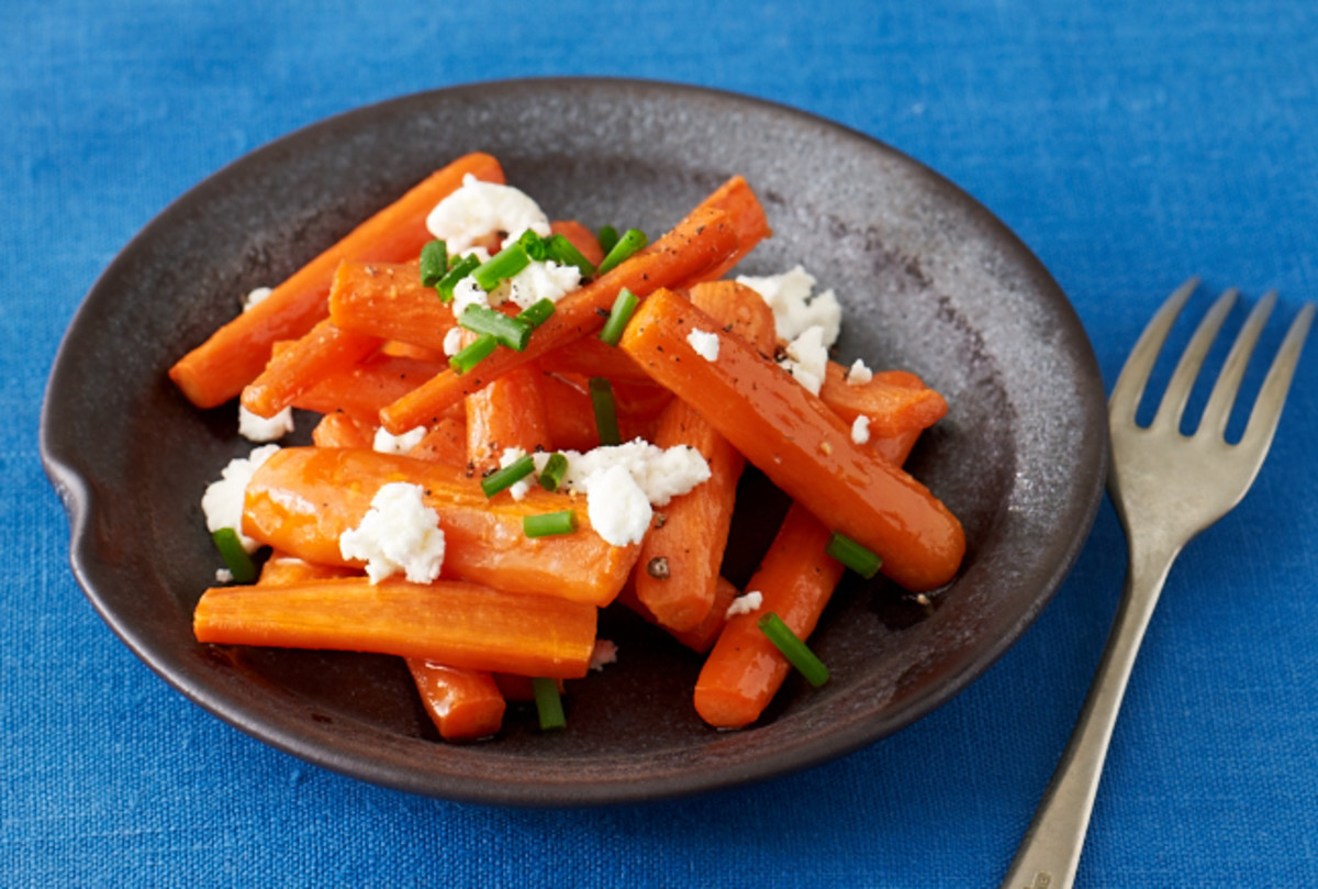 Maple Roasted Carrots with Goat Cheese Jamie Geller