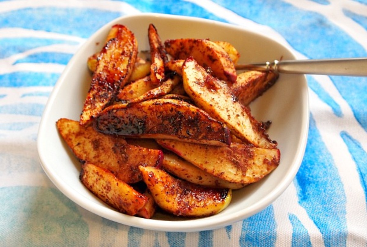 Roasted Apple Slices with Date Honey Jamie Geller