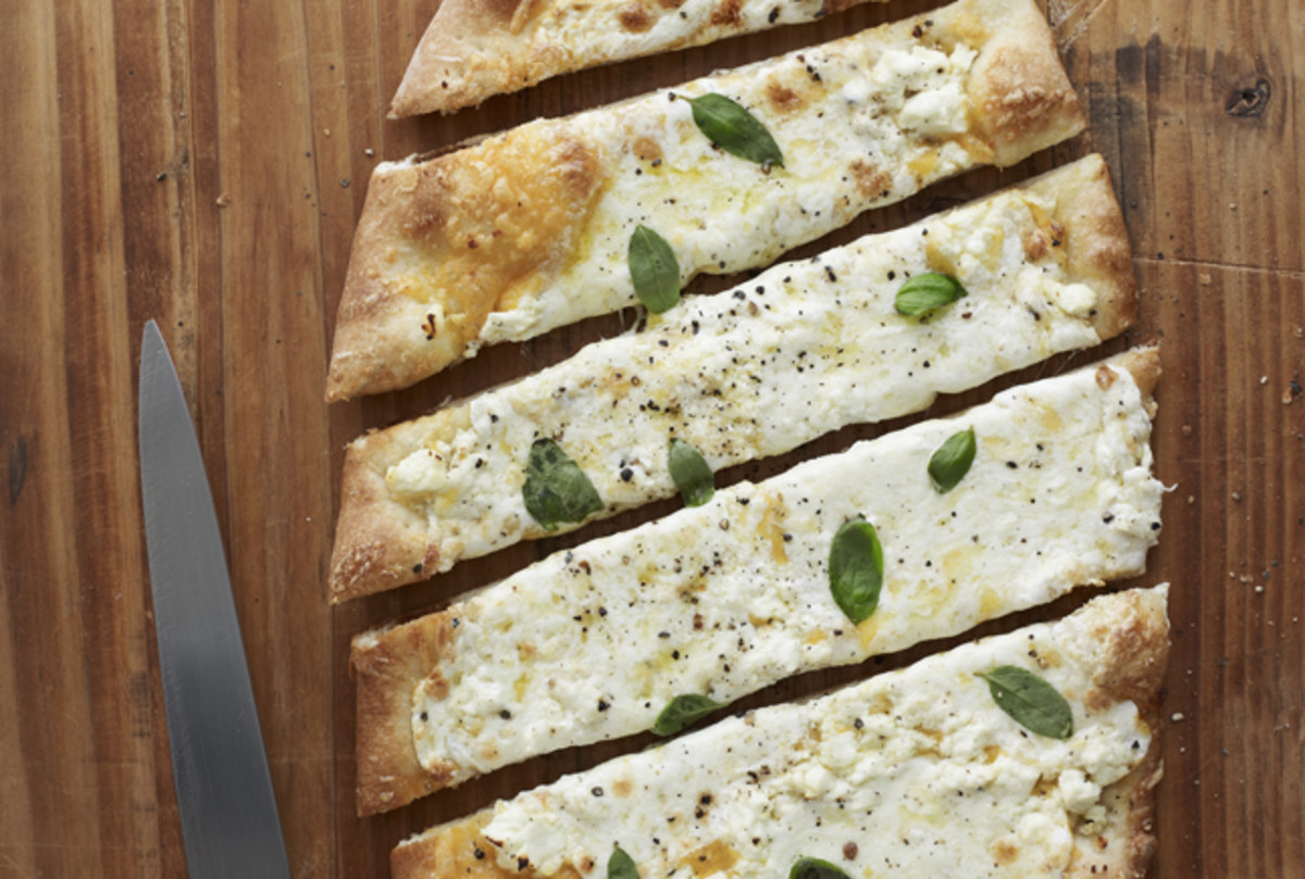 Four Cheese Flatbread with Basil Joy of Kosher