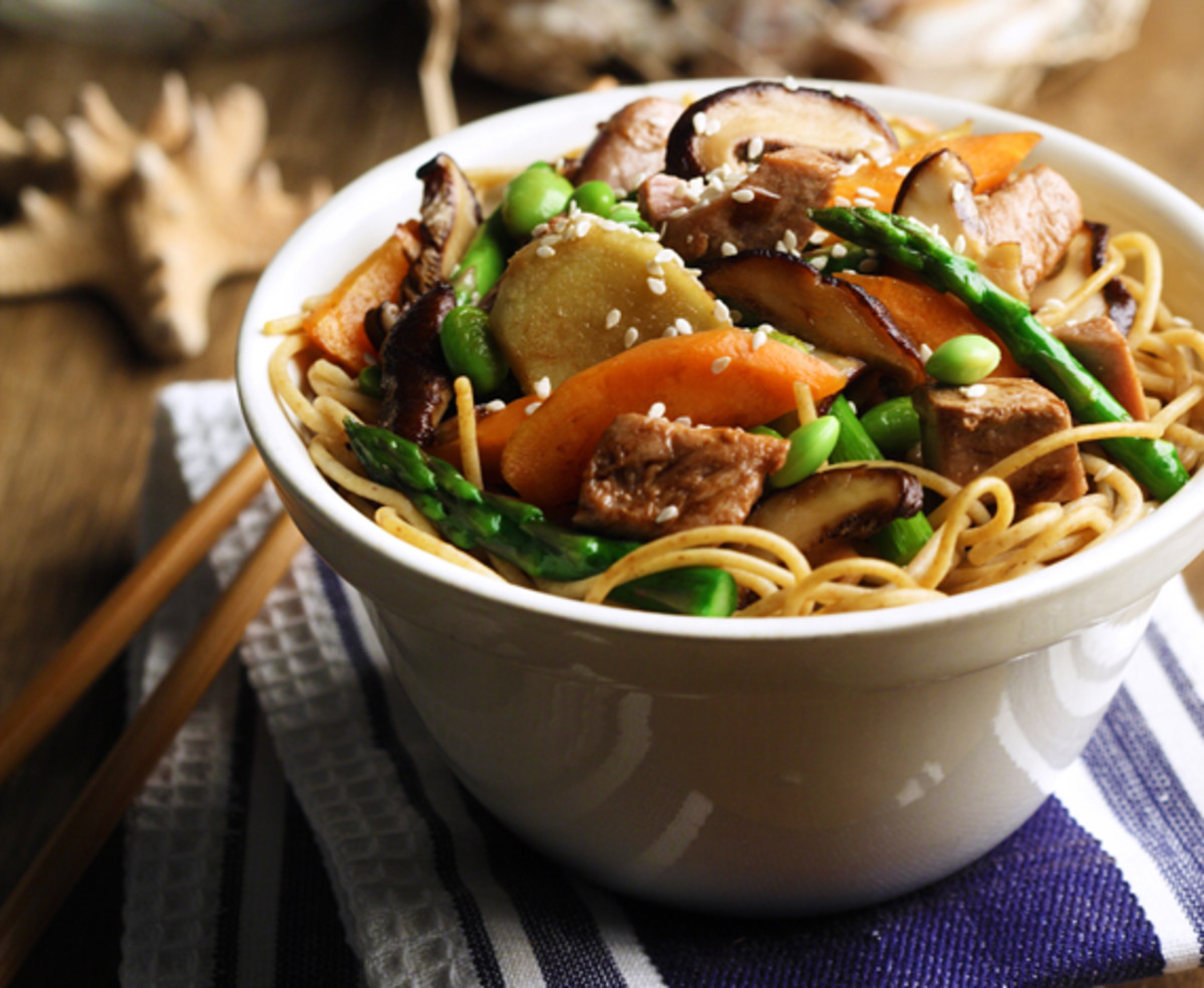 Tuna Stirfry Over WholeWheat Vermicelli Jamie Geller