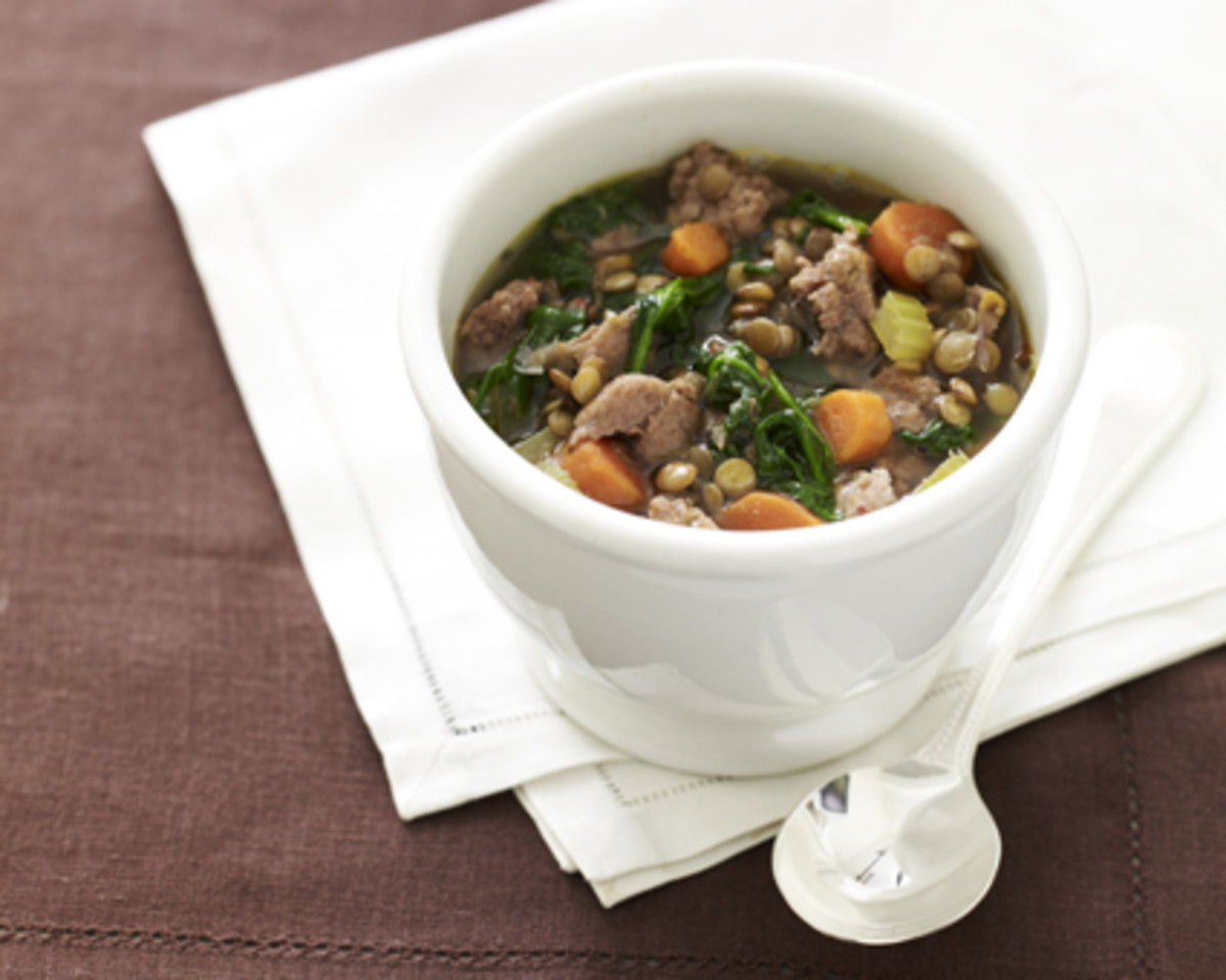 Turkey Sausage and Lentil Soup Jamie Geller