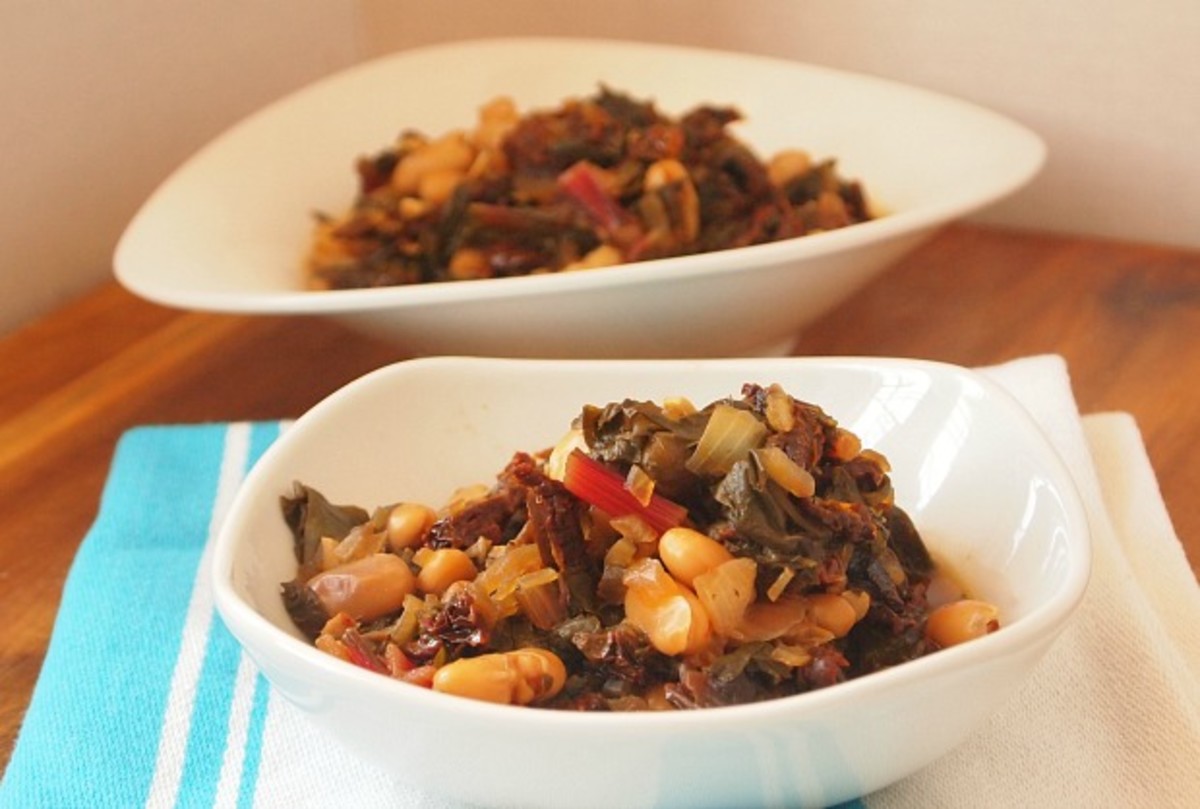 Swiss Chard and White Bean Stew Jamie Geller