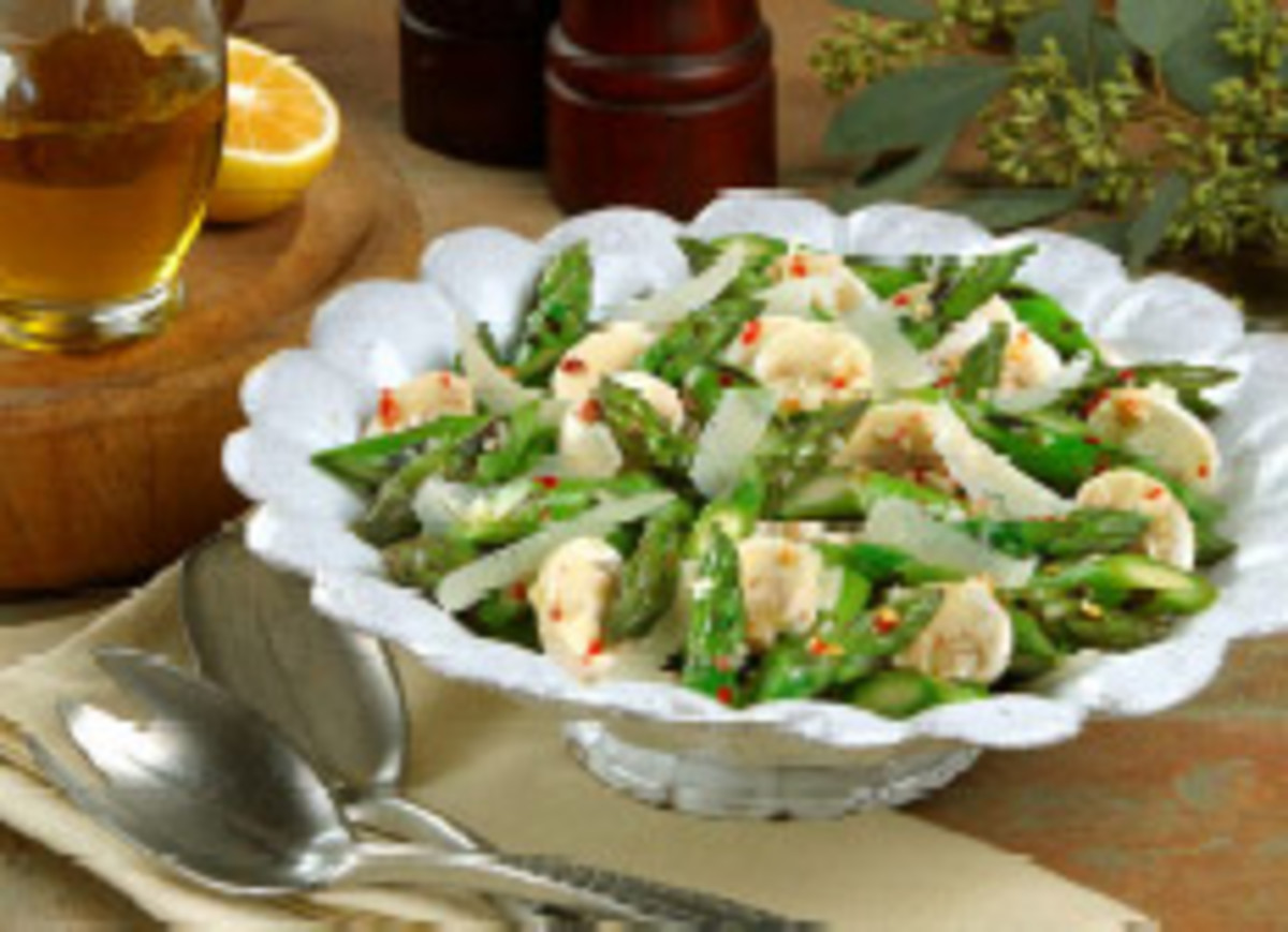 Grilled California Asparagus and Mushroom Salad with Shaved Parmesan Jamie Geller