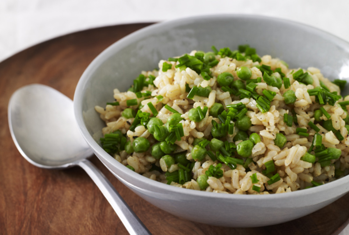 Spiced Brown Rice with Peas - Jamie Geller