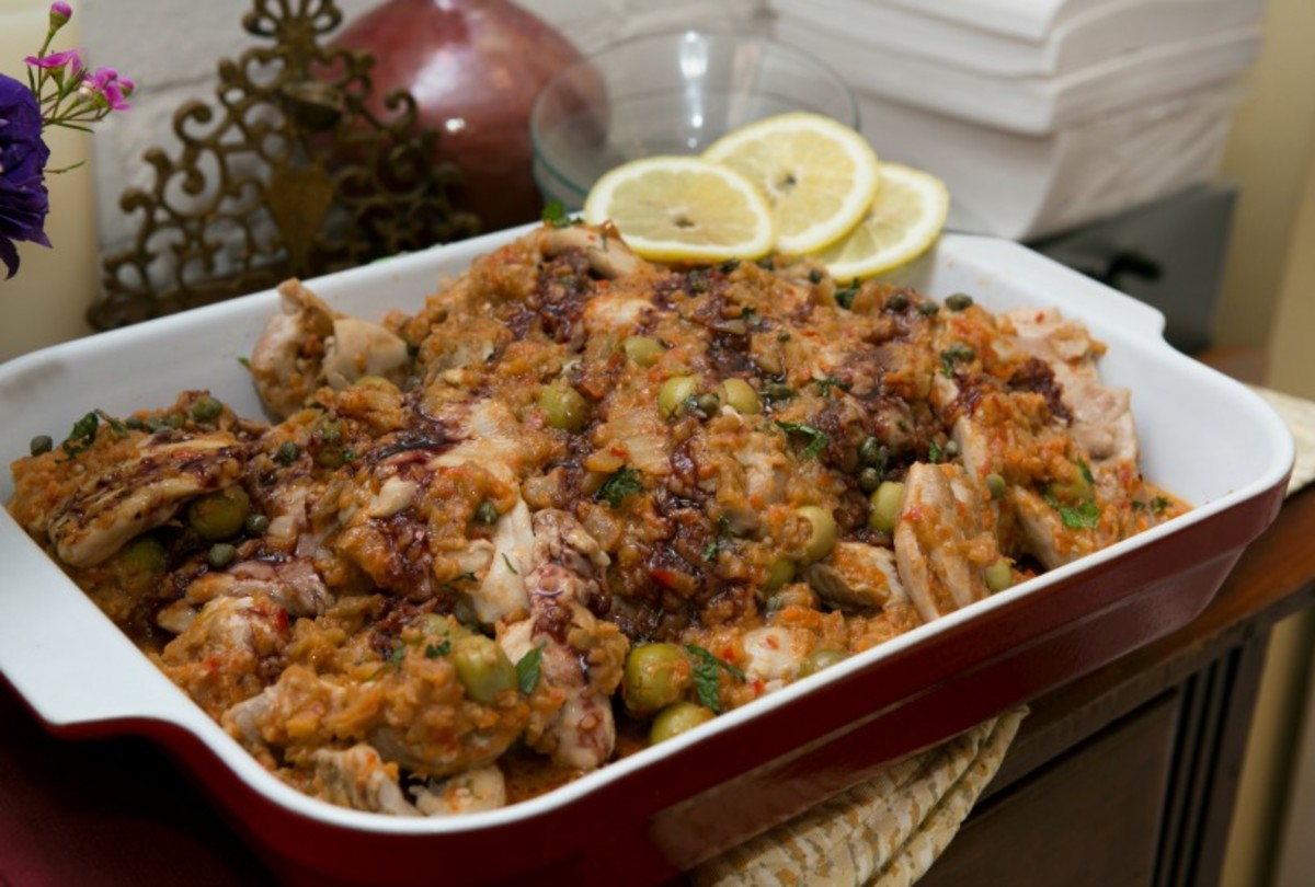 Roasted Chicken Thighs with Grilled Eggplant and Mint Jamie Geller