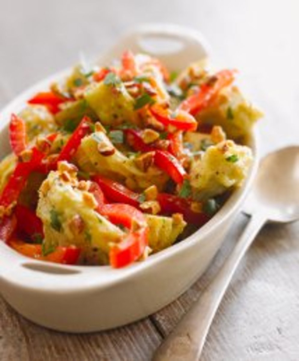 LemonHerb Artichoke Hearts with Almonds and Red Pepper Jamie Geller