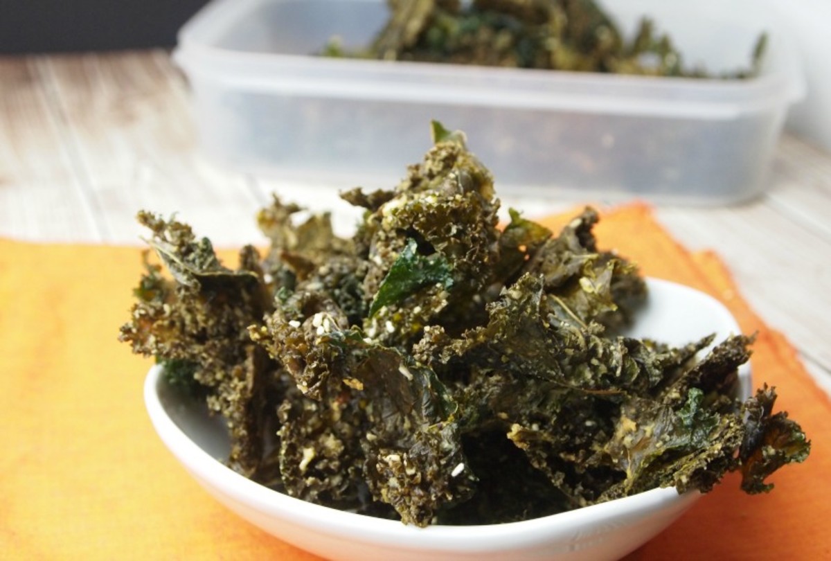 Tahini Sesame Kale Chips Jamie Geller