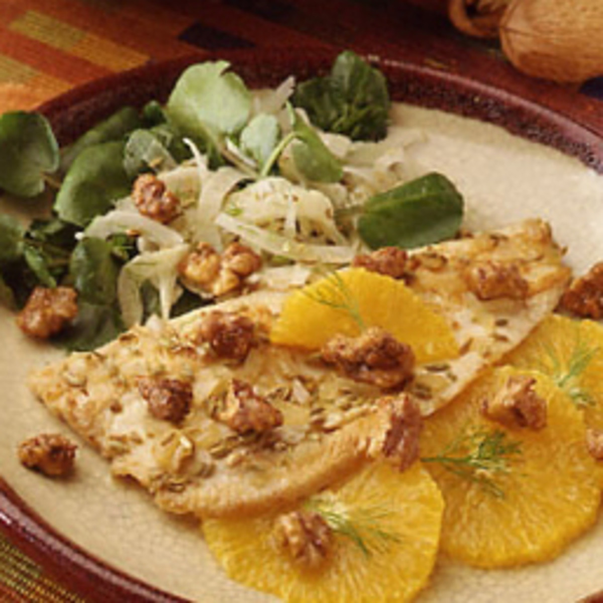Orange Trout Salad with Spiced Walnuts Jamie Geller