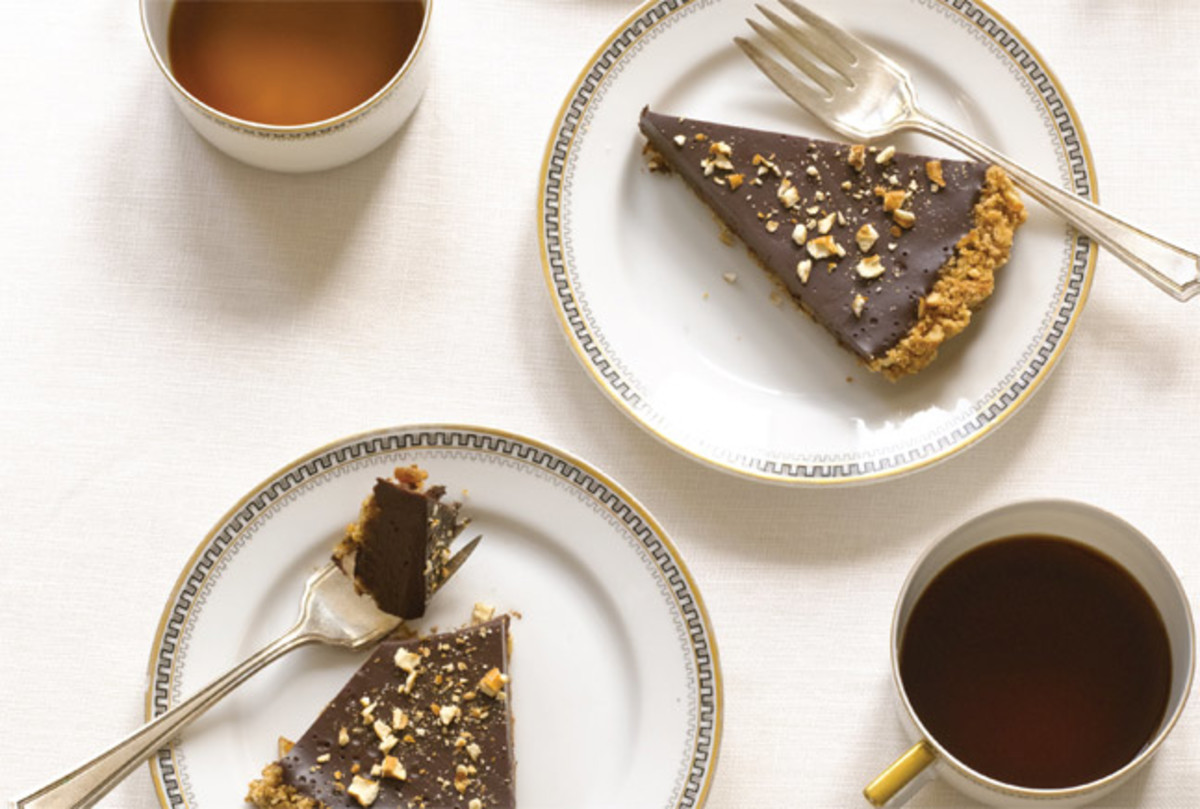 Chocolate Pretzel Crust Tart Jamie Geller