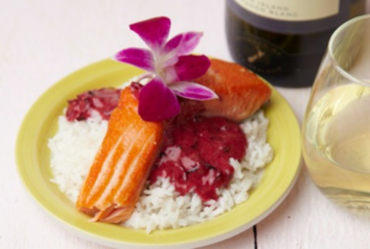Salmon with Hibiscus Cream Sauce Jamie Geller