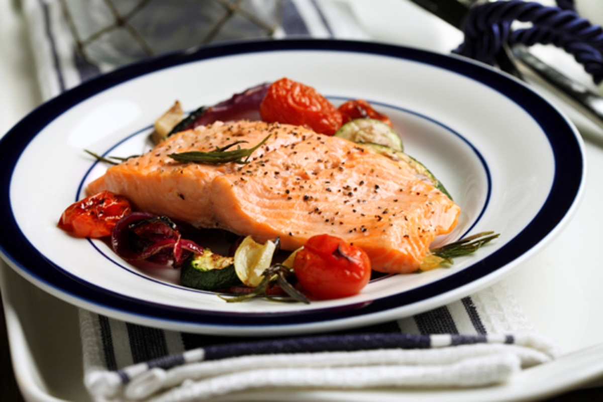 Broiled Trout with Lemon Oil & Oven Grilled Vegetables Joy of Kosher