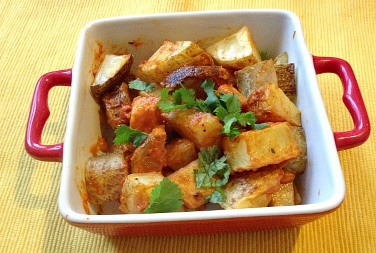 Spanish Potatoes with Roasted Tomato Cream Sauce Jamie Geller