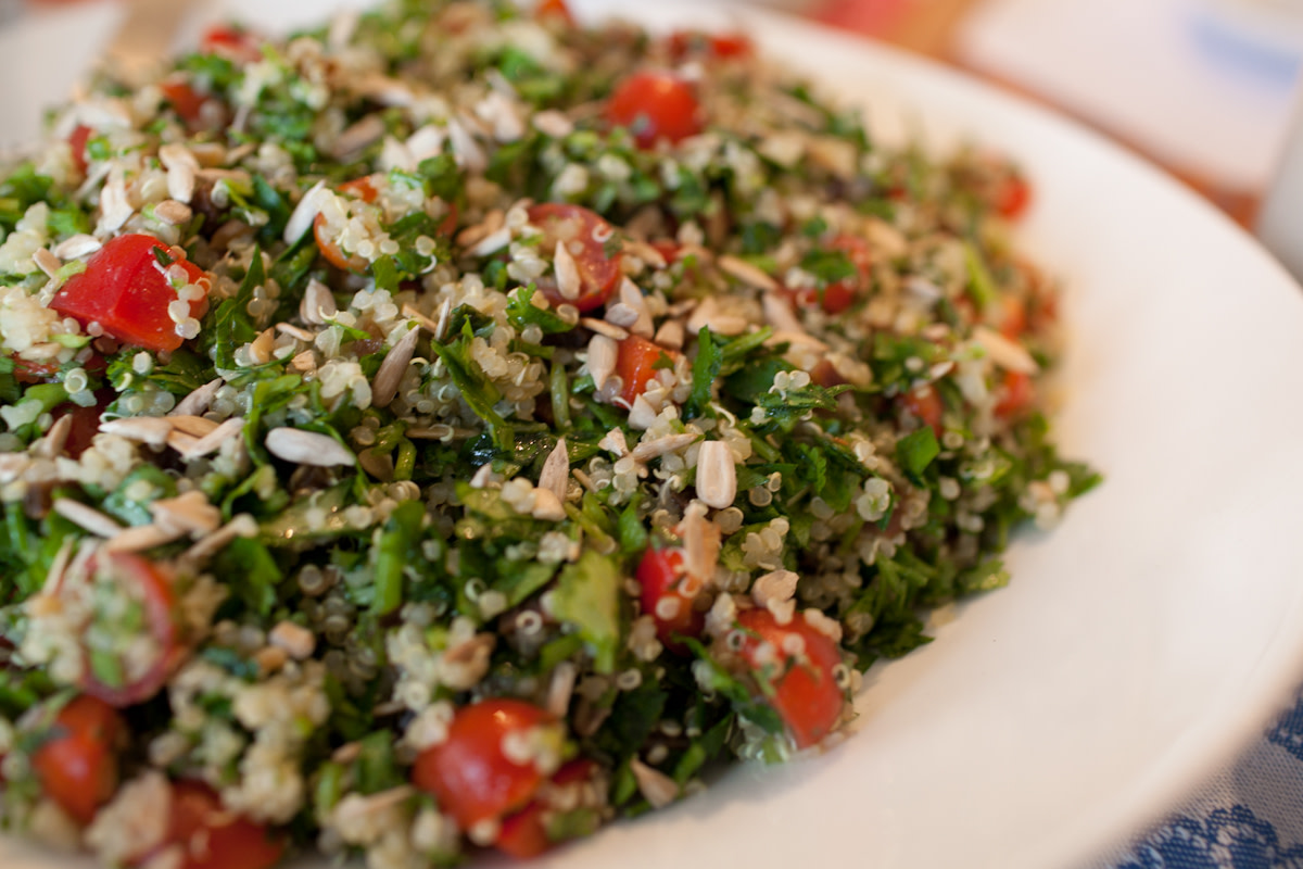 Protein Powered Salad Quinoa Tabbouleh Jamie Geller