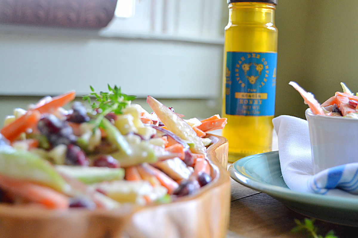 CarrotApple Slaw with Acacia Honey and Orange Juice Vinaigrette