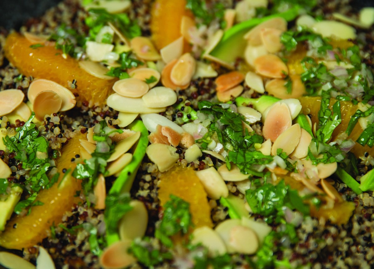 Quinoa Salad with Avocado, Orange, and Toasted Almonds Jamie Geller
