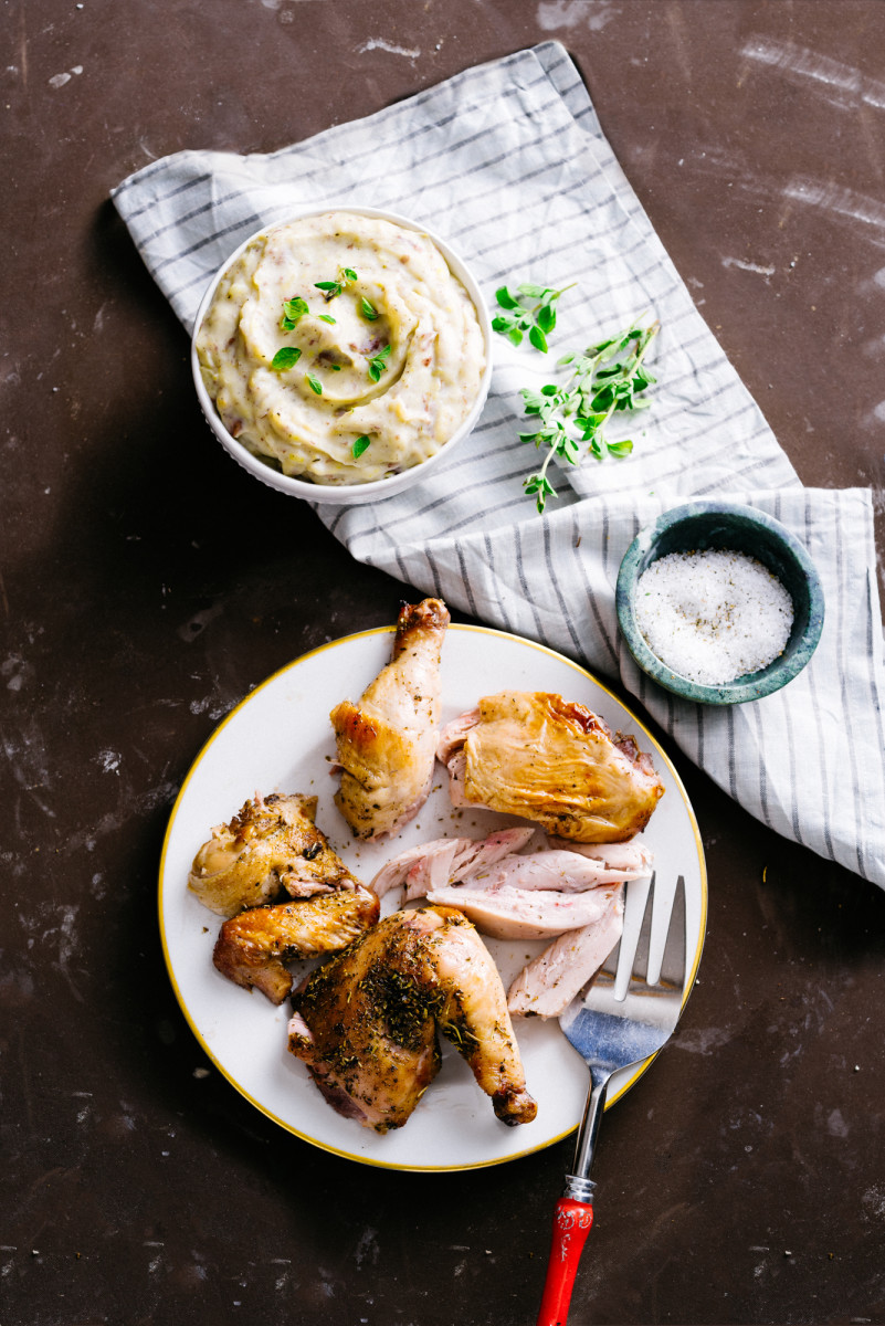 Apple Cider Chicken with Mashed Red Potatoes and Leeks Jamie Geller