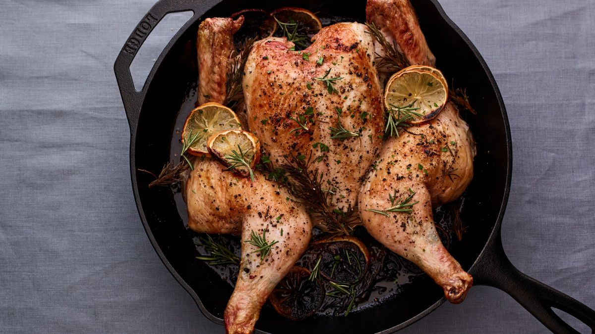 Spatchcocked Chicken with Rosemary and Lemon - Jamie Geller