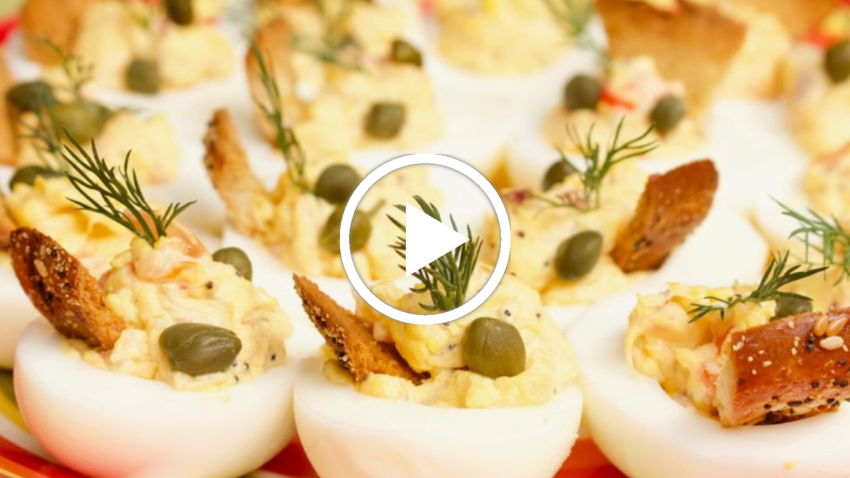 Lox & Bagel Deviled Eggs Jamie Geller